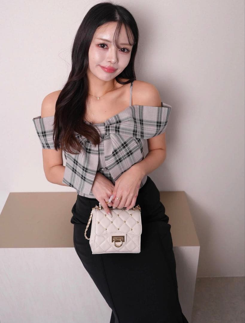 【ミックス2】LIP SERVICE ツイードリボンオフショルトップス