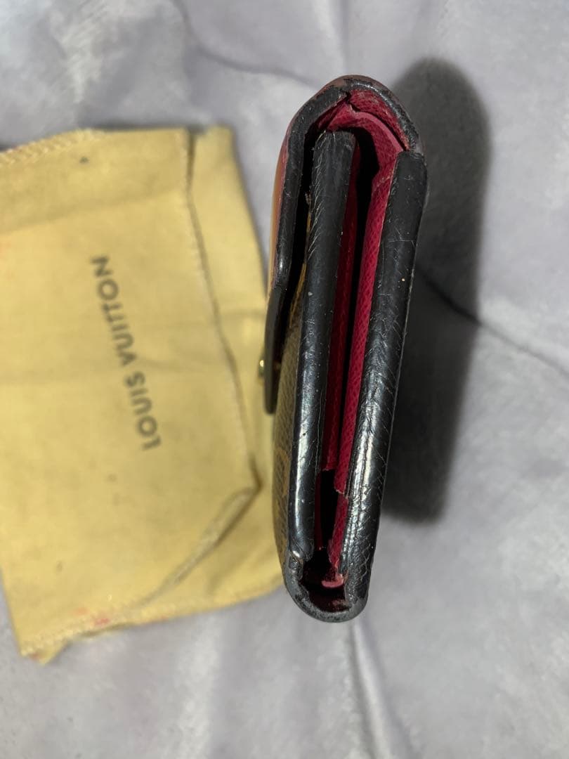 LOUIS VUITTON 三つ折り財布 ブラウン/レッド