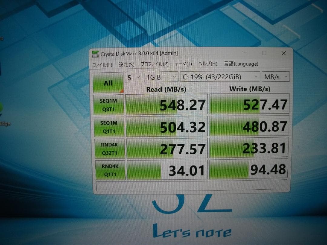 Windowsノート本体 Win11 Let'snote CF-SZ6/8GB+SSD256(522)