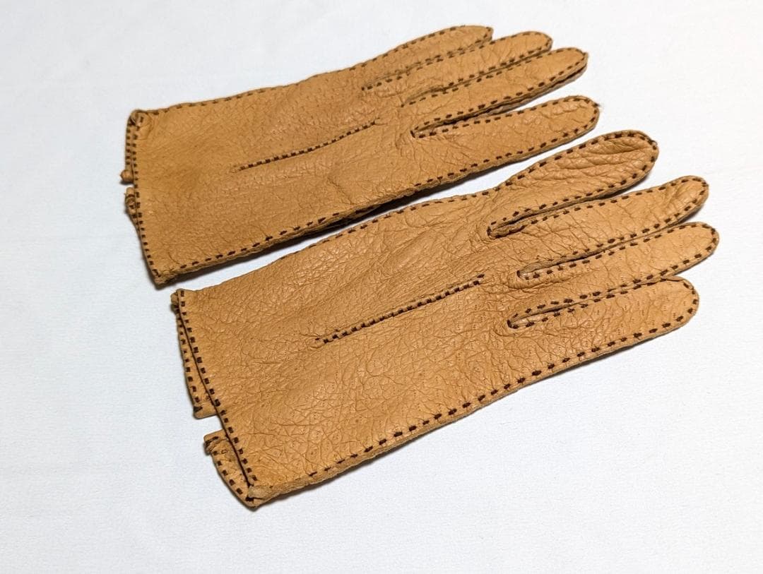 超美品 USAヴィンテージ ペッカリーグローブ 7.5 キャメル 革手袋