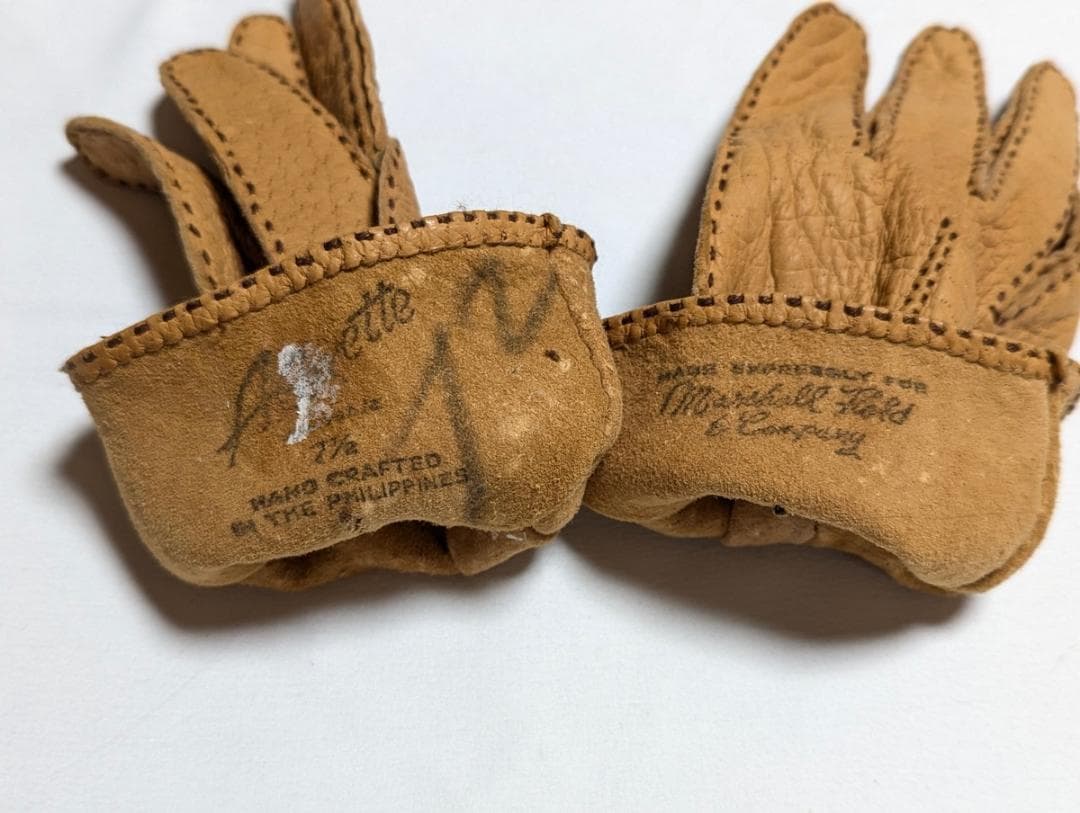 超美品 USAヴィンテージ ペッカリーグローブ 7.5 キャメル 革手袋