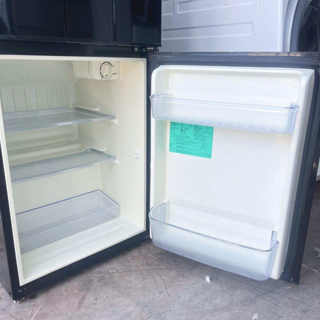 取付無料！完動品！スタイリッシュブラック小さめ便利サイズ冷蔵庫・電子レンジ！