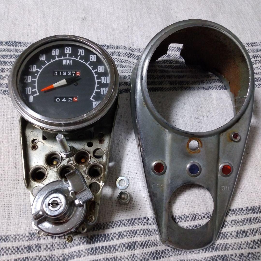 ☆ハーレーメーター☆3ライトメーターダッシュ☆パン☆ショベル☆エボ前期☆ボバー☆