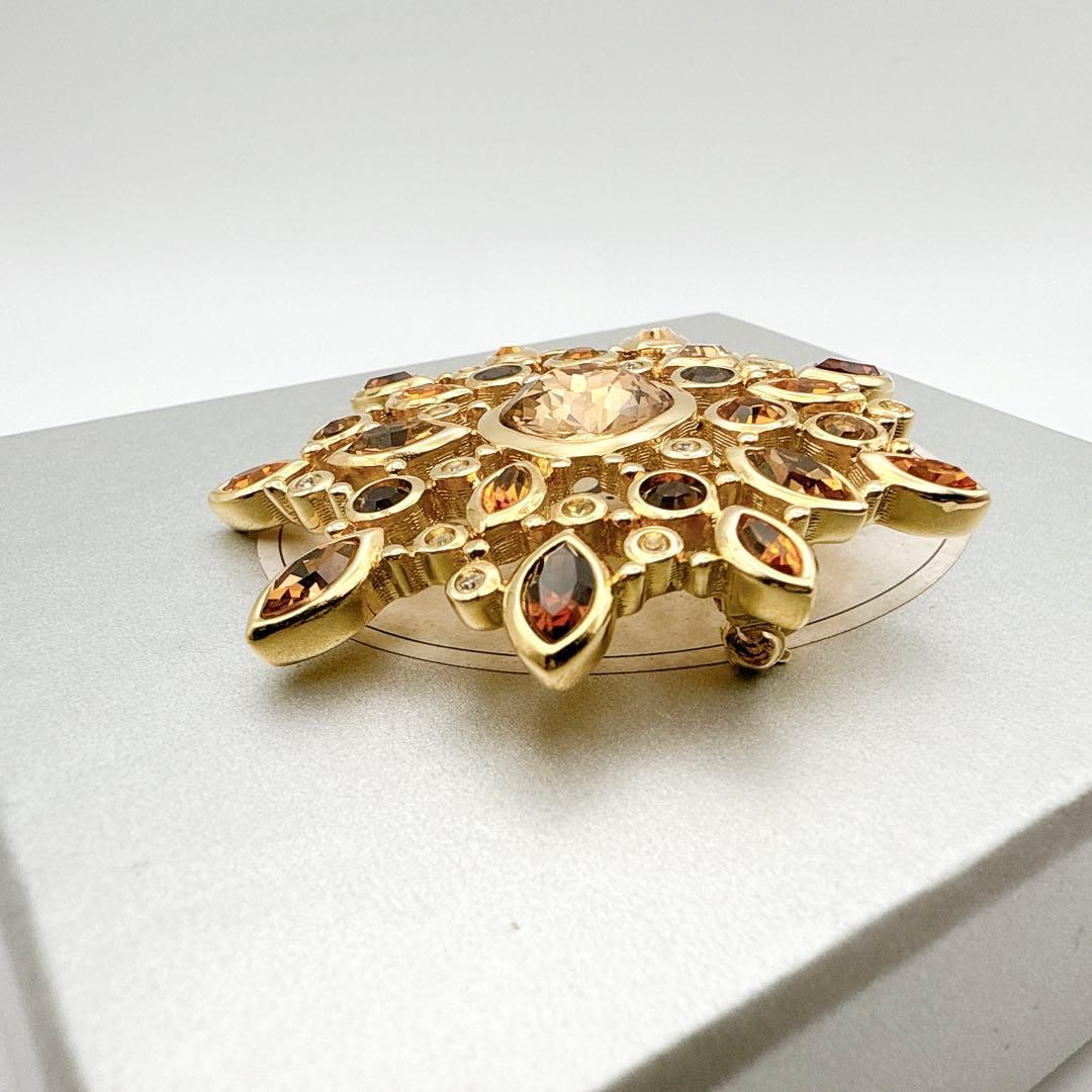 2084　保存箱付き極美品✨Dior　ブローチ　大ぶり　CD　ロゴ　希少　刻印