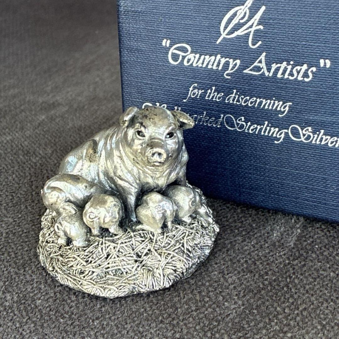 カントリーアーティスト 純銀 ブタ ホールマーク スターリングシルバー 箱付