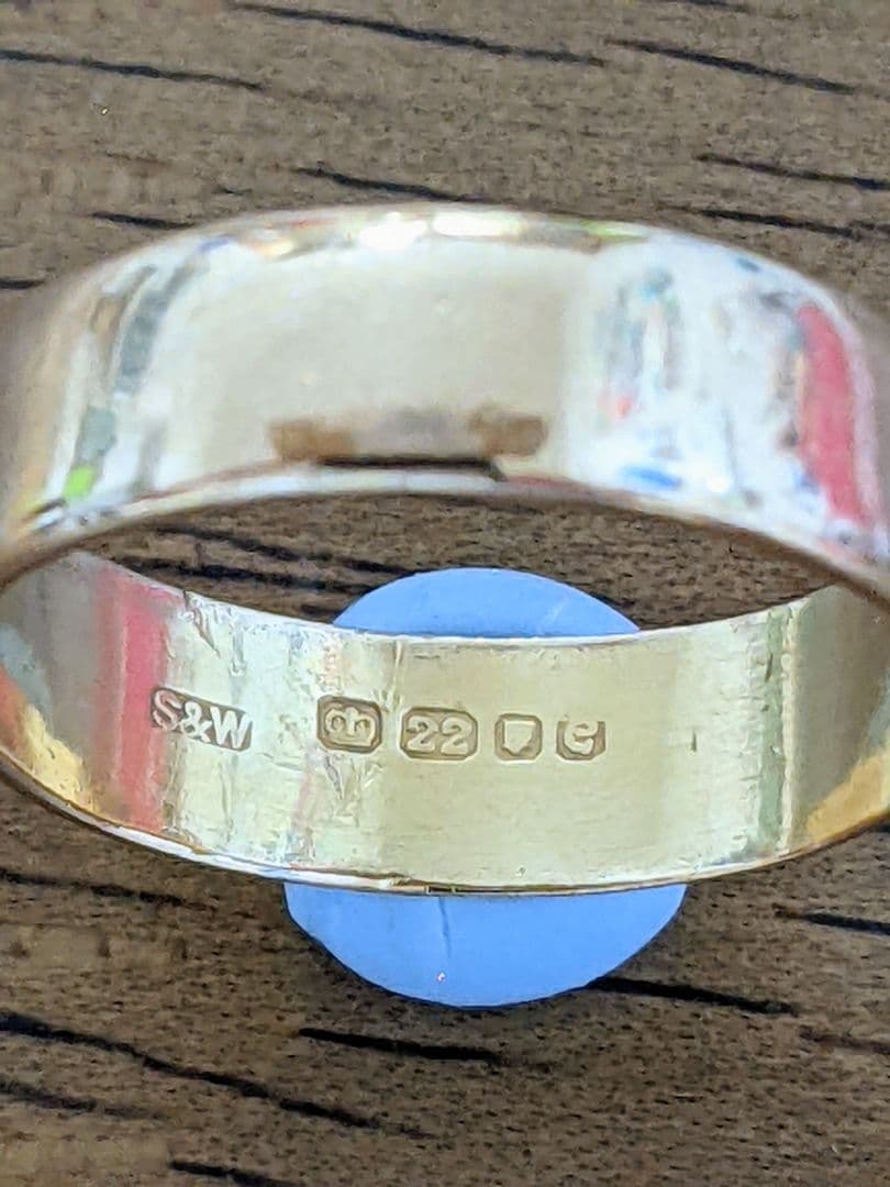 オキアミ様　アンティーク ビンテージ 22金 バンドリング 5mm