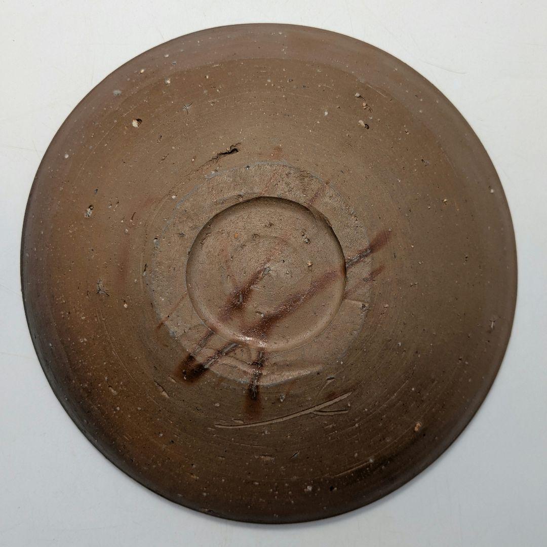 人間国宝 藤原雄 備前焼 緋襷中皿 共箱 和食器 菓子器 菓子鉢 菓子皿 皿鉢