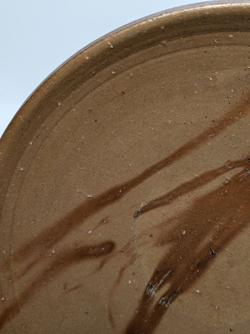 人間国宝 藤原雄 備前焼 緋襷中皿 共箱 和食器 菓子器 菓子鉢 菓子皿 皿鉢