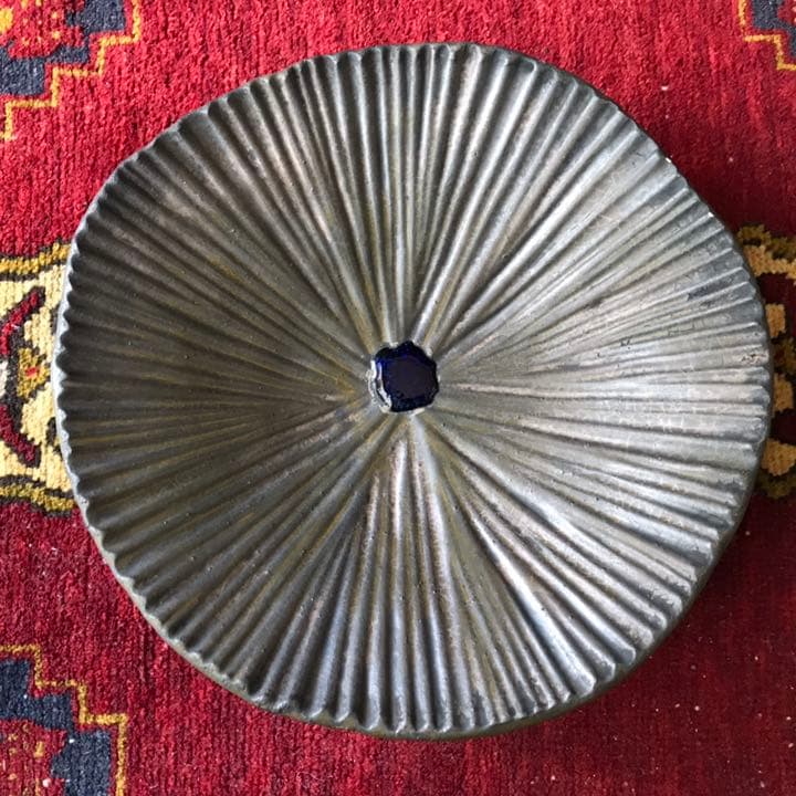 銀彩 花器 飾り皿 鼎窯