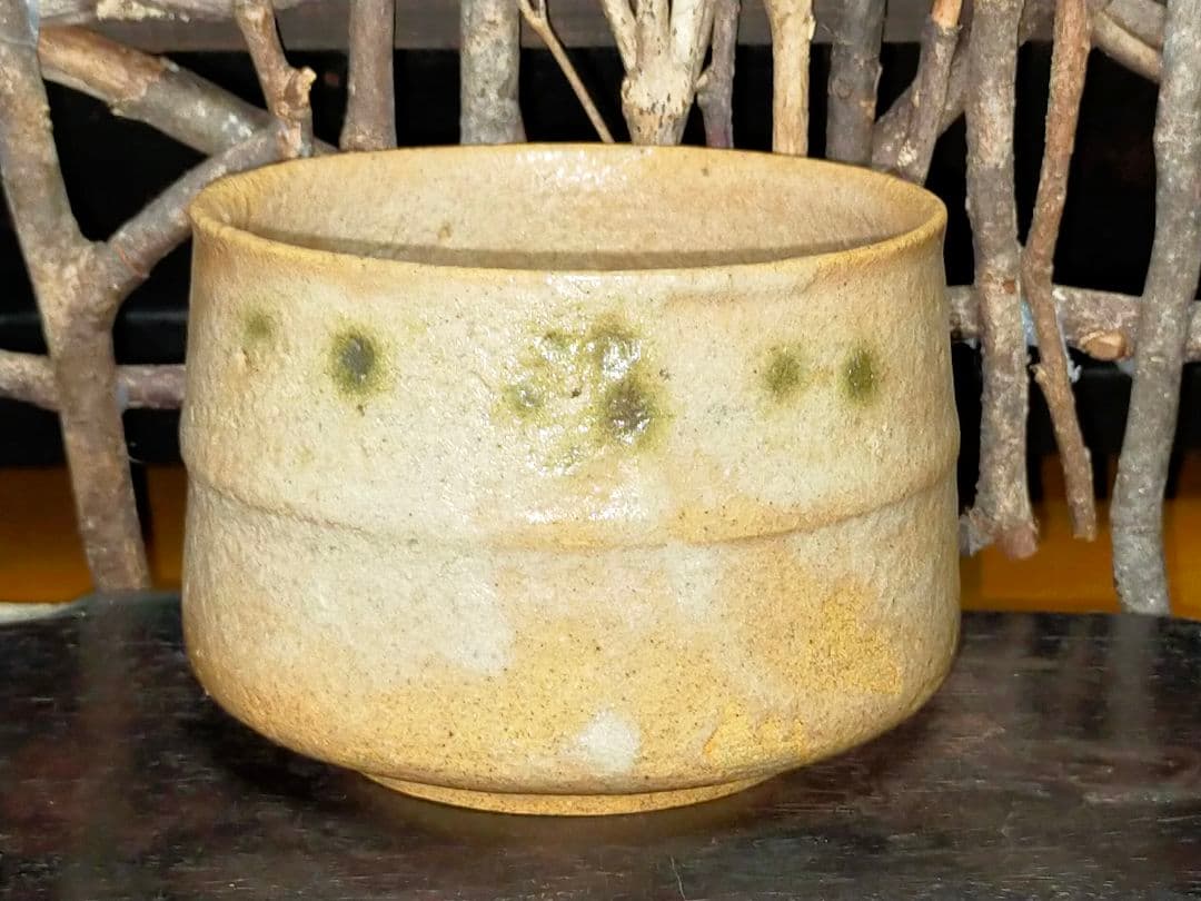 ♥美濃焼♥　黄瀬戸　茶碗　無銘　茶道具　骨董　古玩