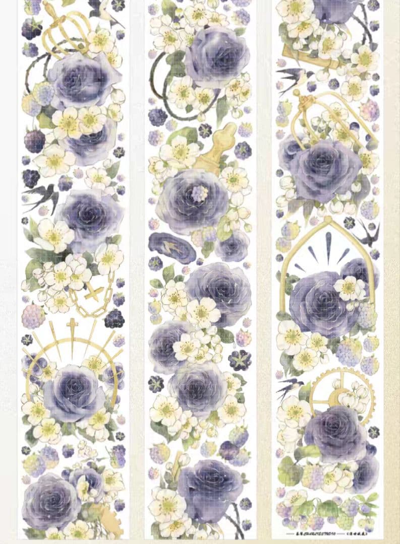 巻売 572★ 海外 マスキングテープ マステ PET 装飾 花 炫彩