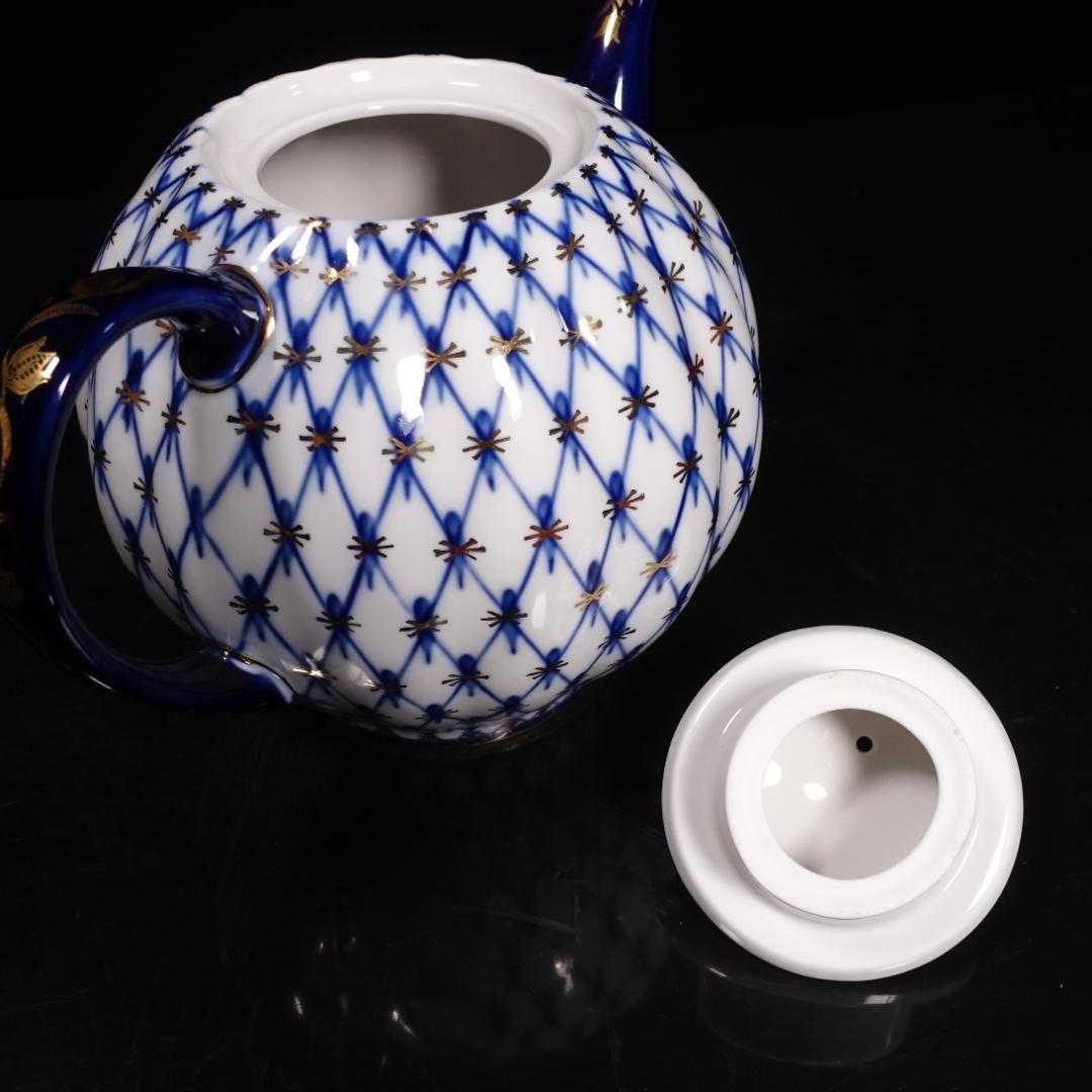 ロモノーソフ LOMONOSOV コバルトネット ポット クリーマー セット