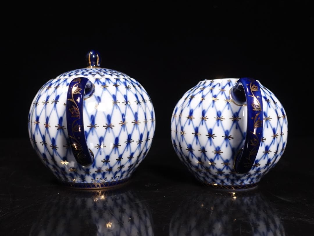 ロモノーソフ LOMONOSOV コバルトネット ポット クリーマー セット