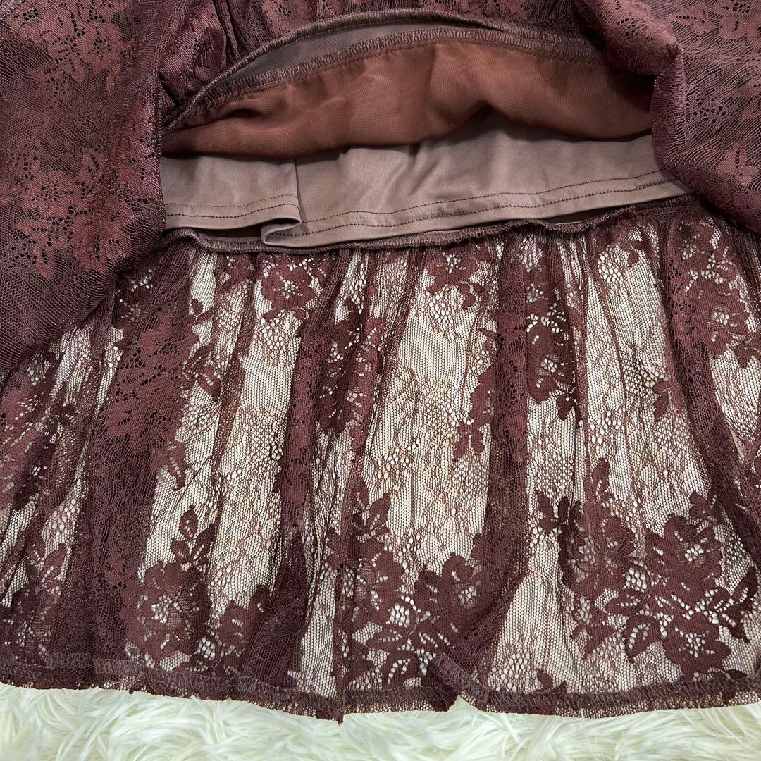 【AMERI】SHEER LACE DRESS シアーレースドレス オケージョン