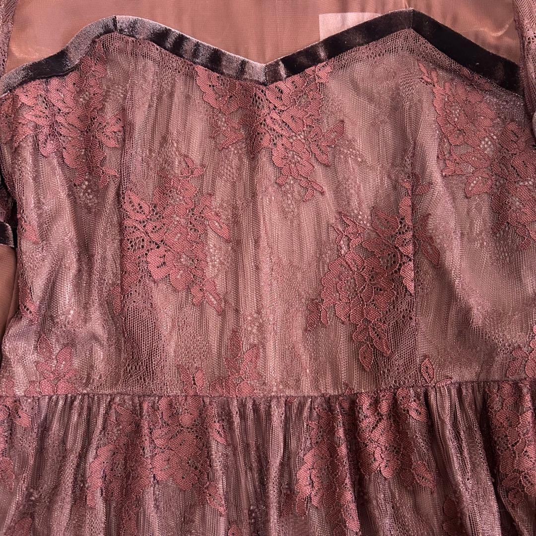【AMERI】SHEER LACE DRESS シアーレースドレス オケージョン