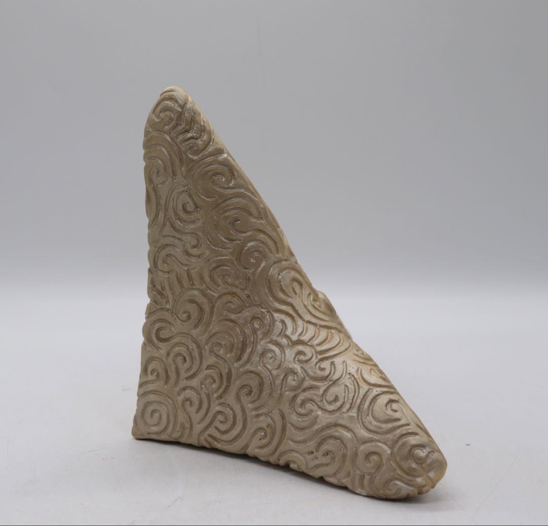 益子焼　オブジェ　坂田甚内作　箔押深甚紋テトラポット　250818