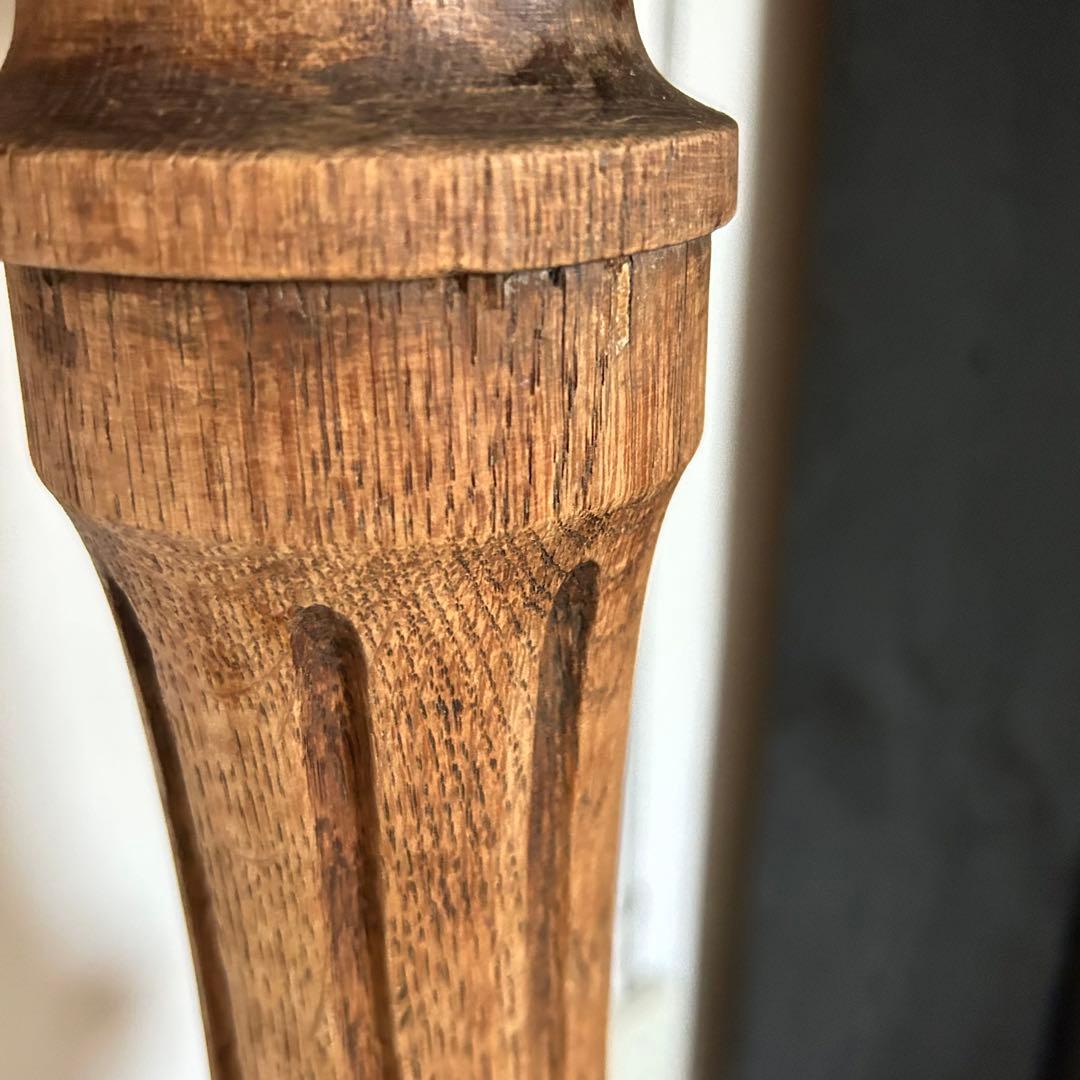 フランスアンティーク 剥離 木製バードバス 花台 スタンド 回転式　回転台