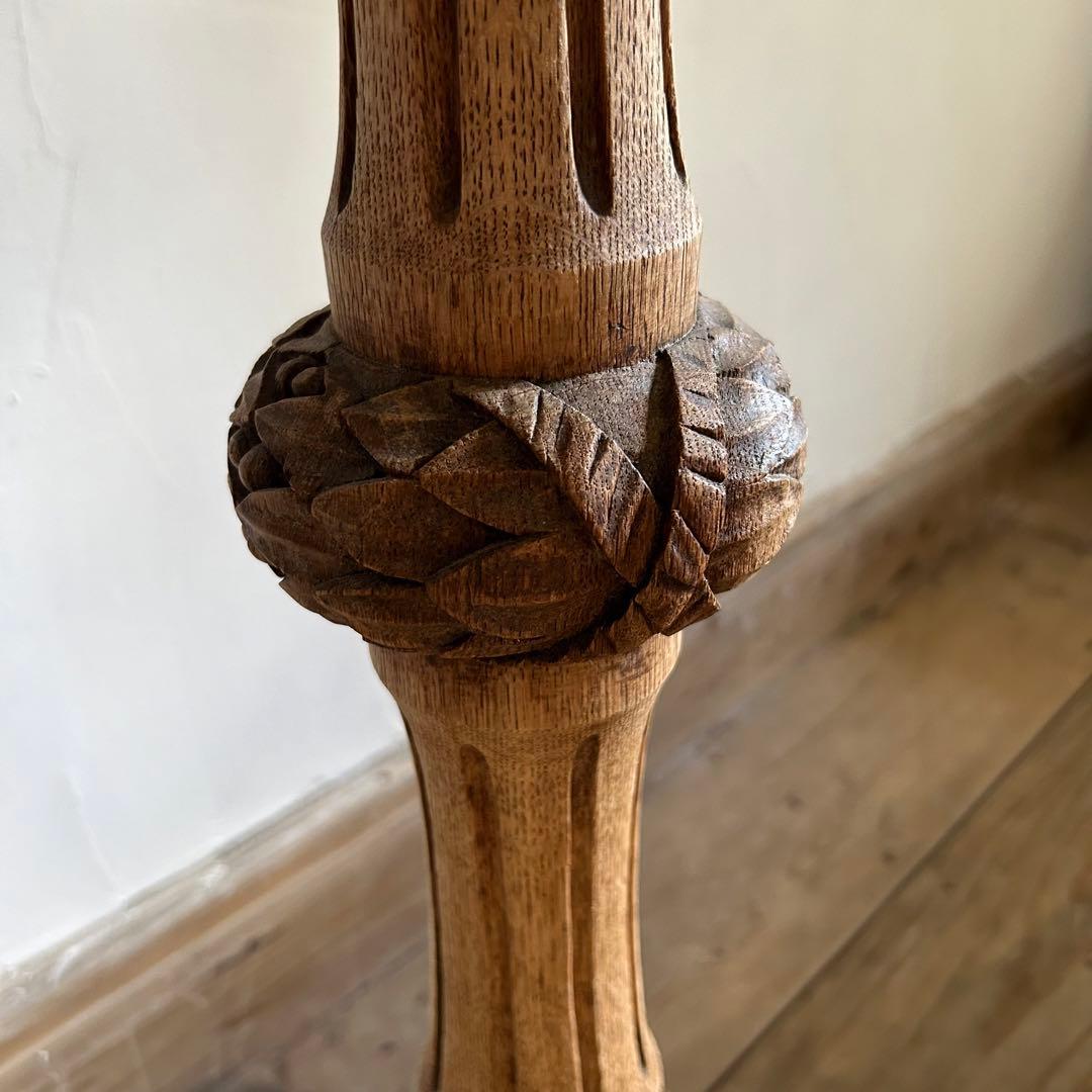 フランスアンティーク 剥離 木製バードバス 花台 スタンド 回転式　回転台