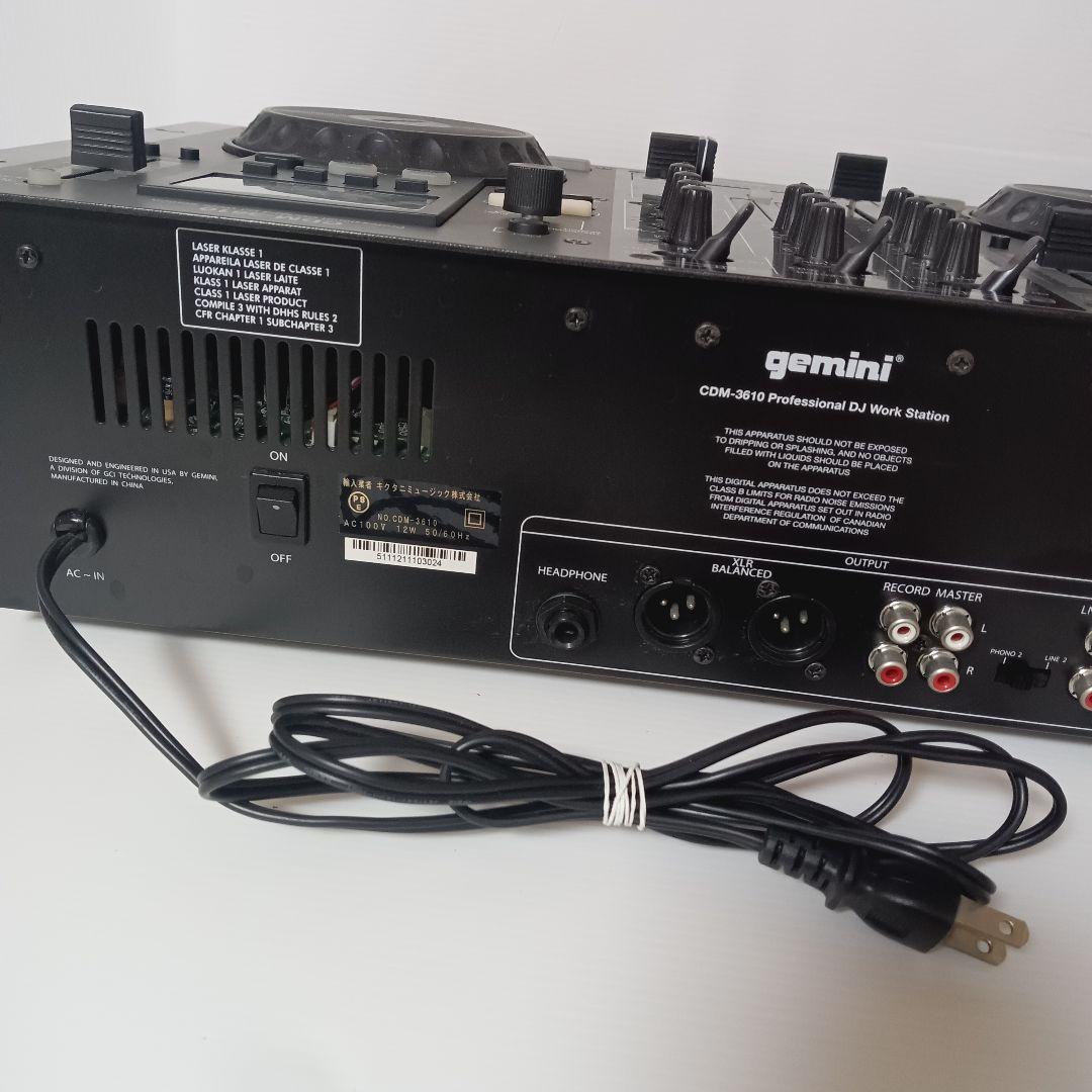 Gemini CDM-3610 DJ 通電確認 現状品 ミキサー ジェミナイ