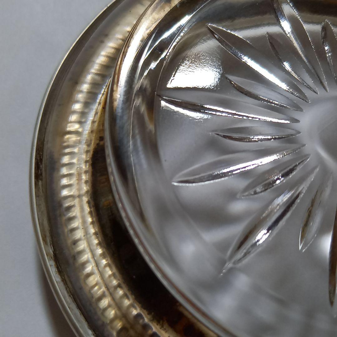 クリスタルガラス製工芸品 直径97.54mm　スターリングシルバー