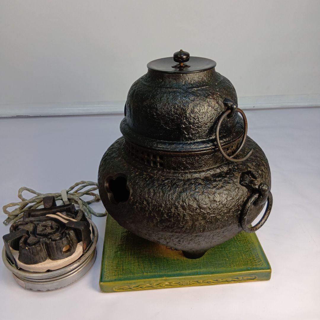 【送料無料】茶釜 　茶道具　 風呂釜　 茶器 　茶道　 銅蓋 　古道具