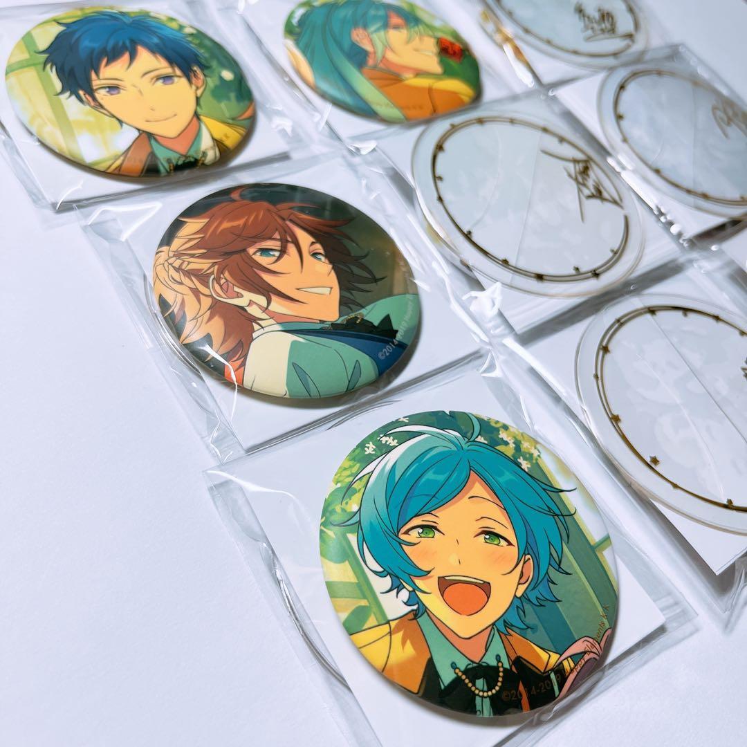 あんスタ 5周年 箔押しサインカバー缶バッジ 9個 レオ 奏汰 マヨイ 渉 巽