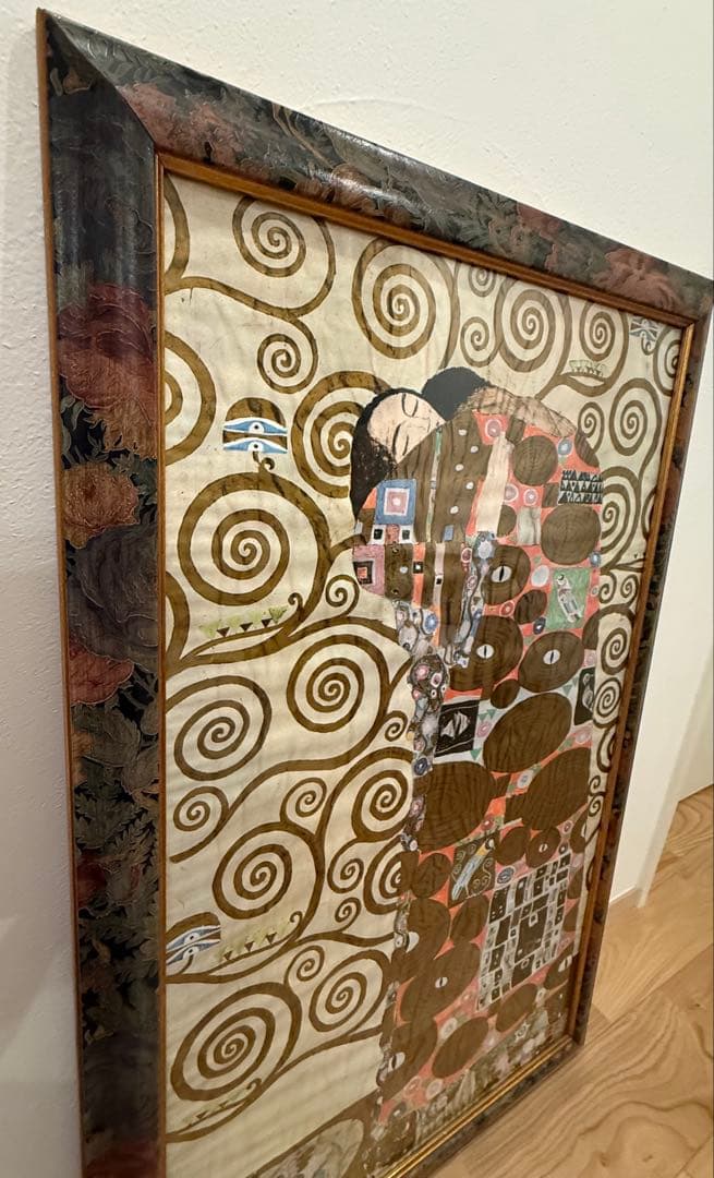 接吻 グスタフ・クリムト 「抱擁」アートポスター入り額