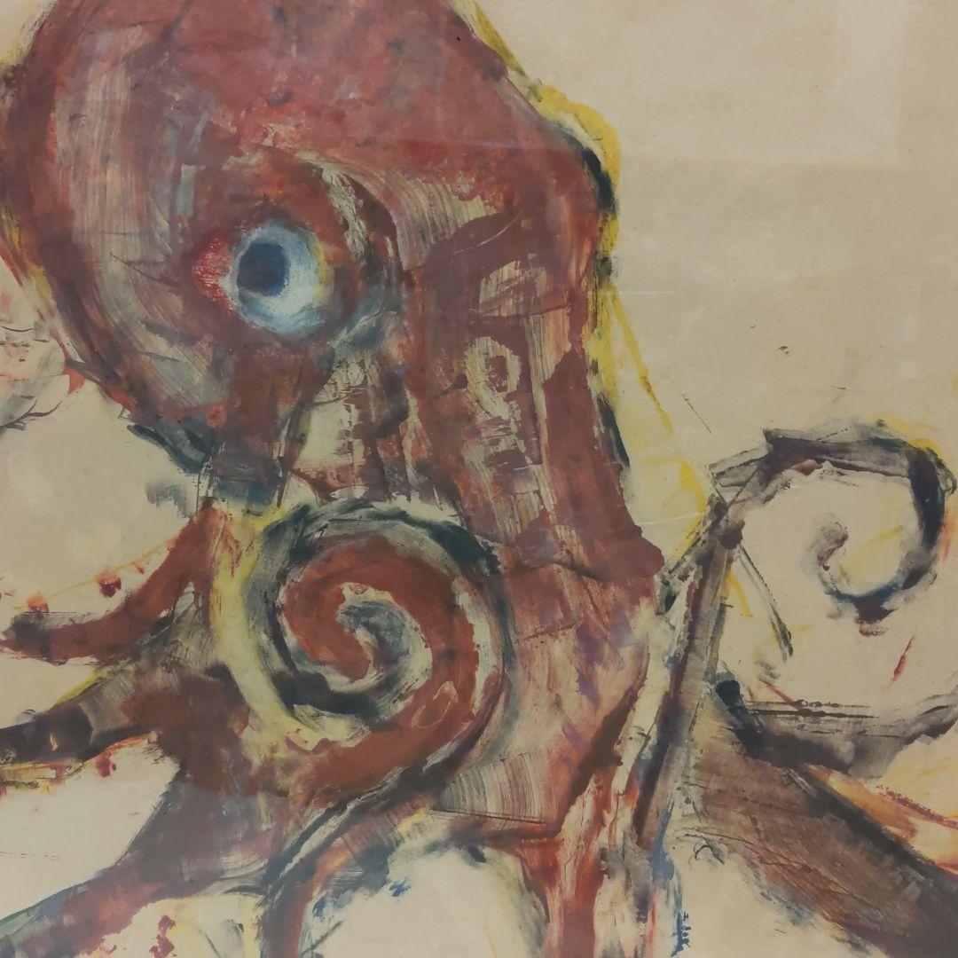 蛸のペインティング　額装　縁起物