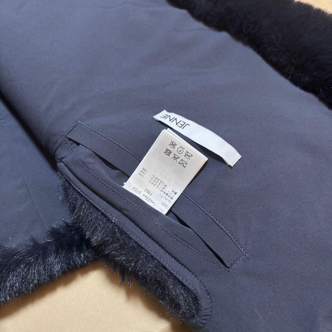 JENNE ネイビー ファー マフラー