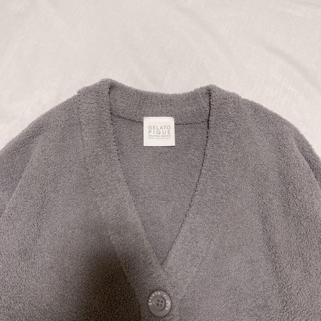 gelato pique トイプードル ジャガード カーディガンXLグレー