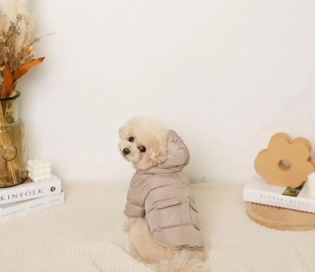 モンシェリ　ポケット付きフードダウンジャケット