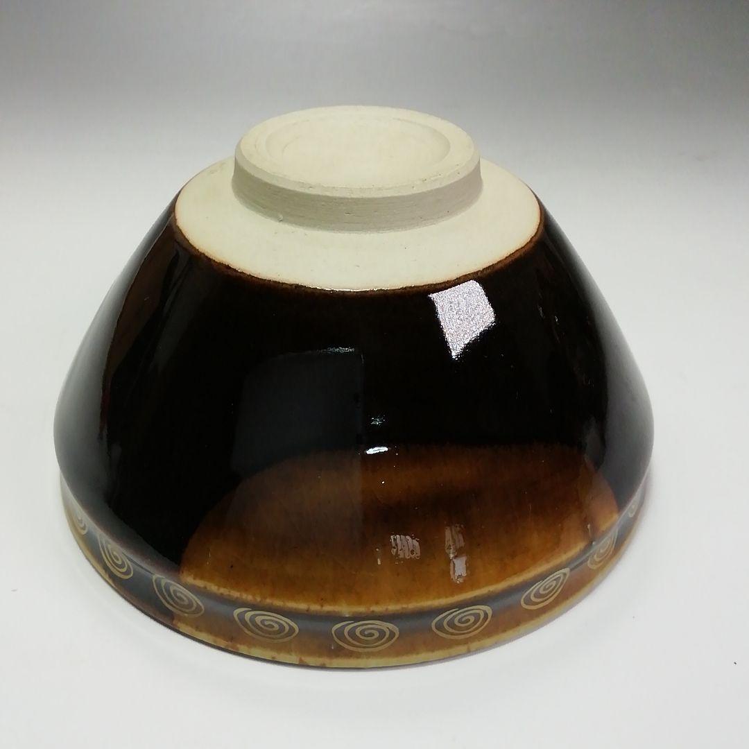 Ｓ４５２　茶碗　十客『天目釉渦巻文』『天目形数茶碗』『平安　鳴滝窯』共箱　茶道具