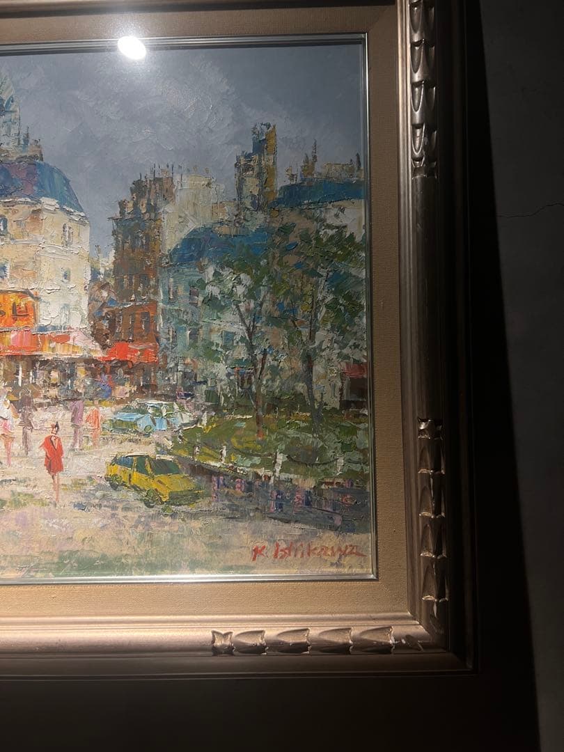 肉筆油彩画【パリの風景画】直筆サインあり