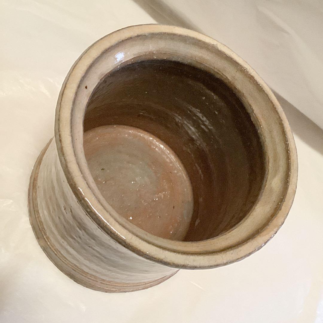 【茶道具】坂田泥華作　萩寸胴水指