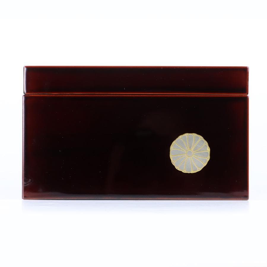 Y3104-2 高台寺蒔絵 茶箱セット 赤絵茶碗 棗 他 紙箱付　BBB