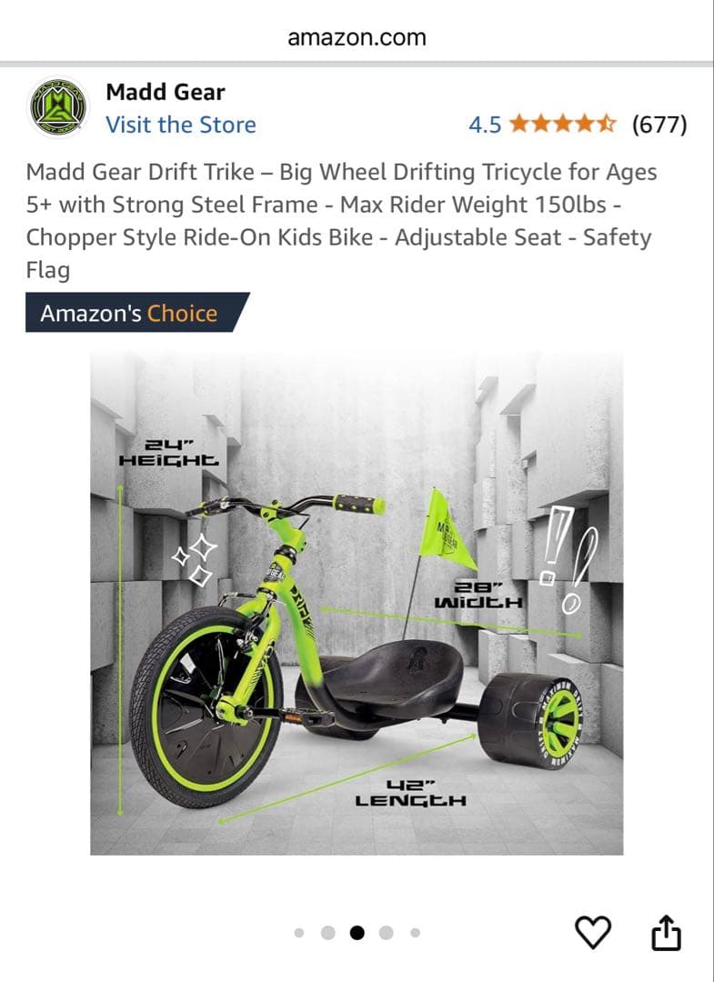 ち*こ様 ドリフトトライク Madd Gear Drift Trike