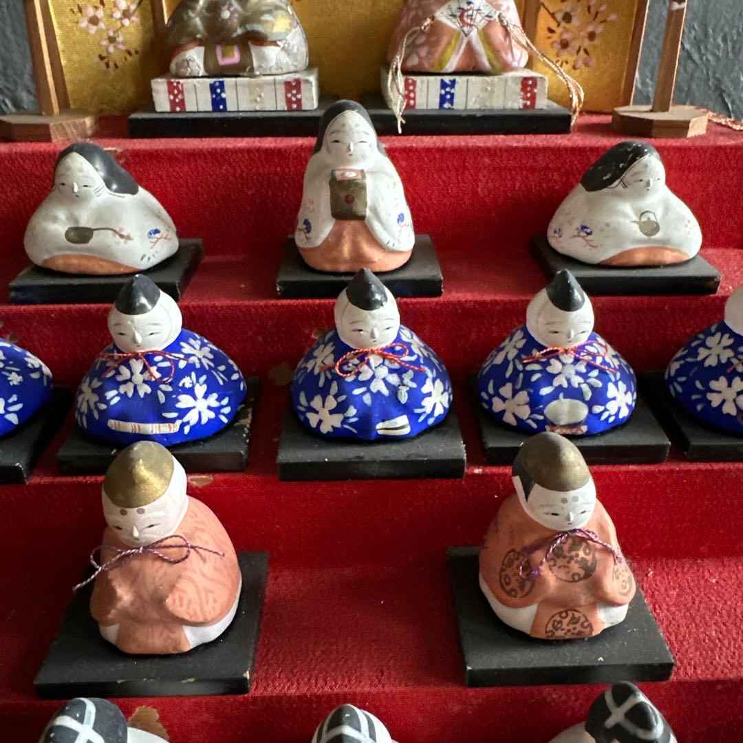 瞬間的お値下げ‼️アンティークミニ雛人形　希少品！雛壇飾り土人形　可愛い