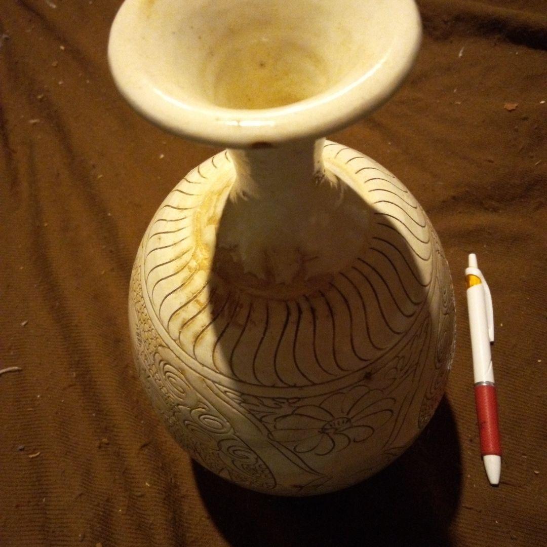 中国陶磁器　宋磁州窯　細頸壺