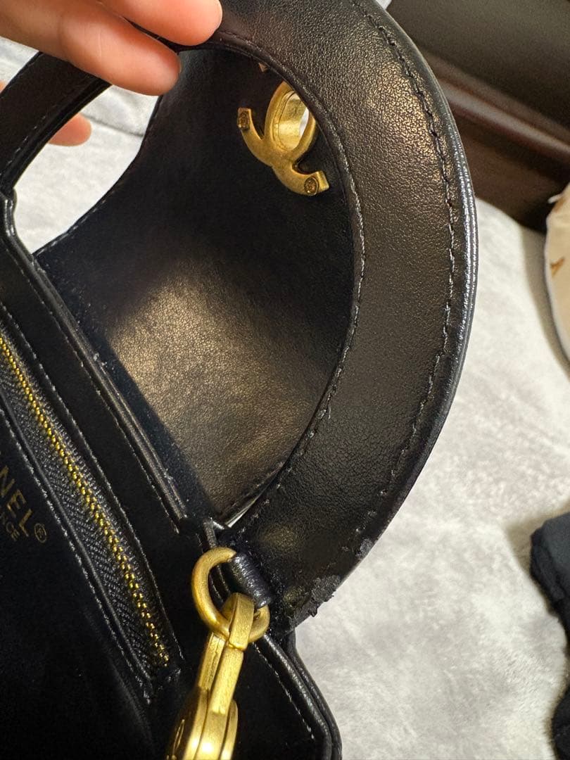 ♡美品♡ ブラック キルティング ハンドバッグ　ノベルティ