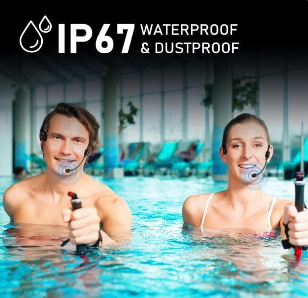 ワイヤレスマイク 2人用 2.4Gヘッドセット IP67防水