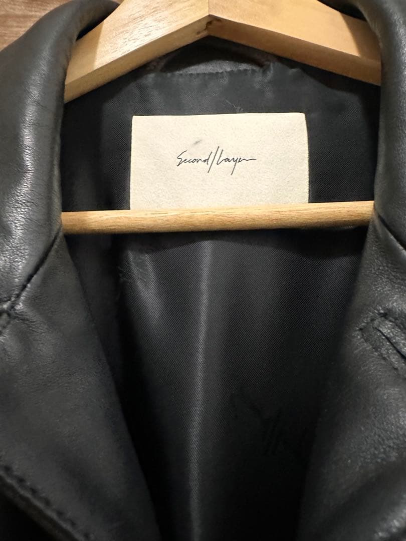 美品　SECOND LAYER MAD DOG レザー ブラック　46