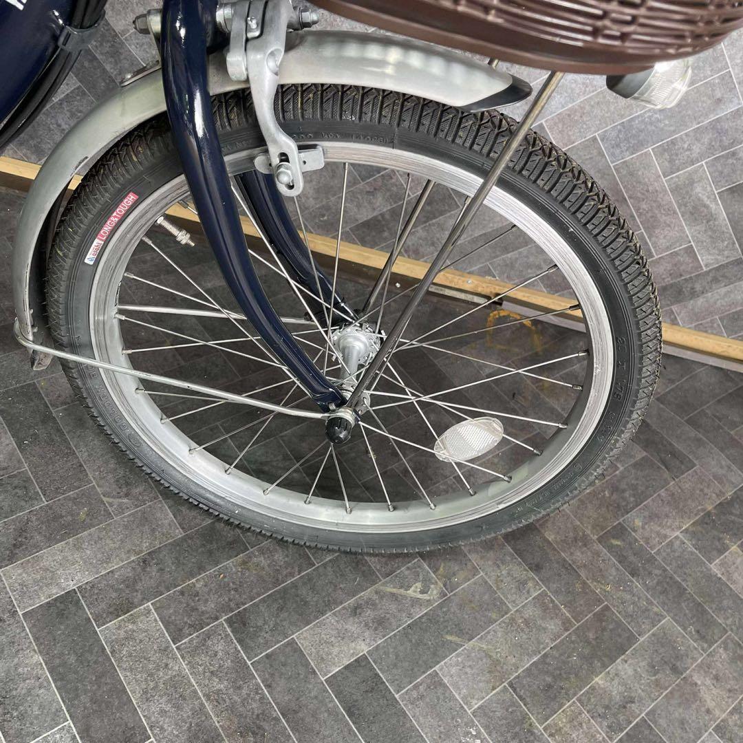 電動アシスト自転車 ネイビー 前カゴ付き