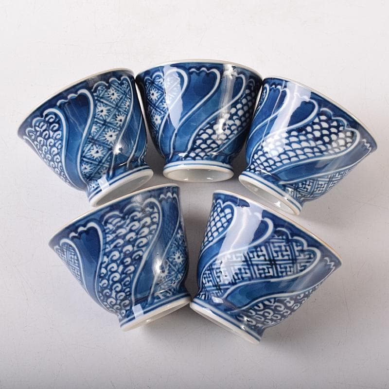 京焼　平安　加藤利昌作　祥瑞一閑人　茶器揃 　共箱　M　R8218