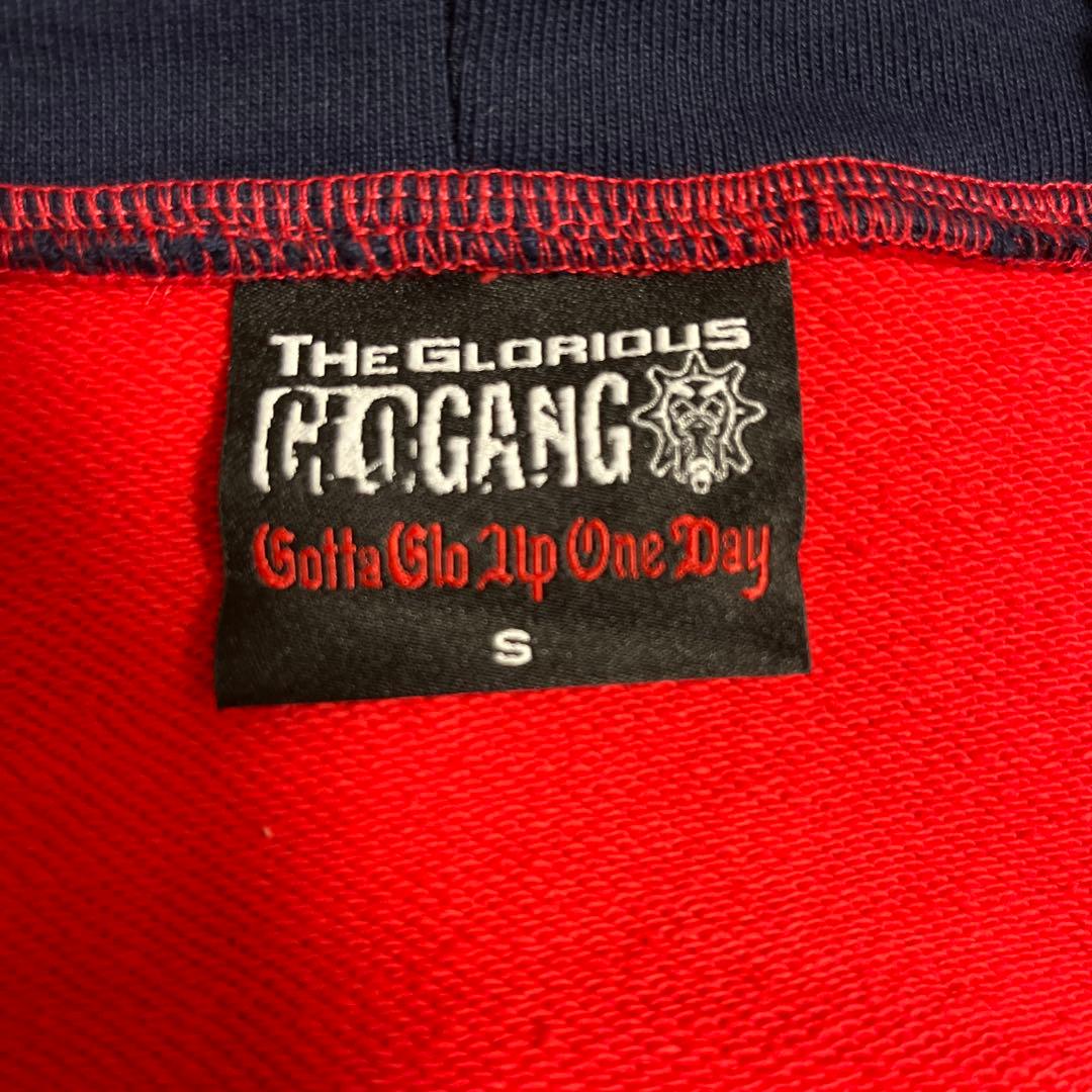 GLOGANGユニークフードパーカー 赤青