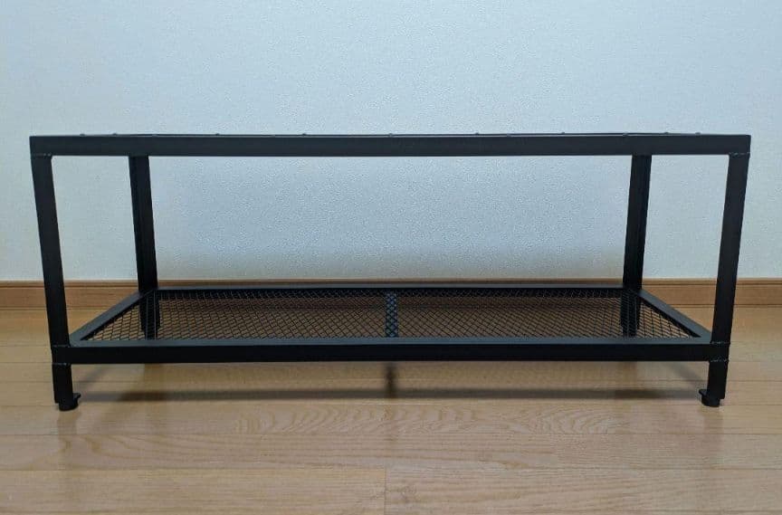 (秋のセール中)アイアンシェルフ、シューズラック、インダストリアル、幅90センチ