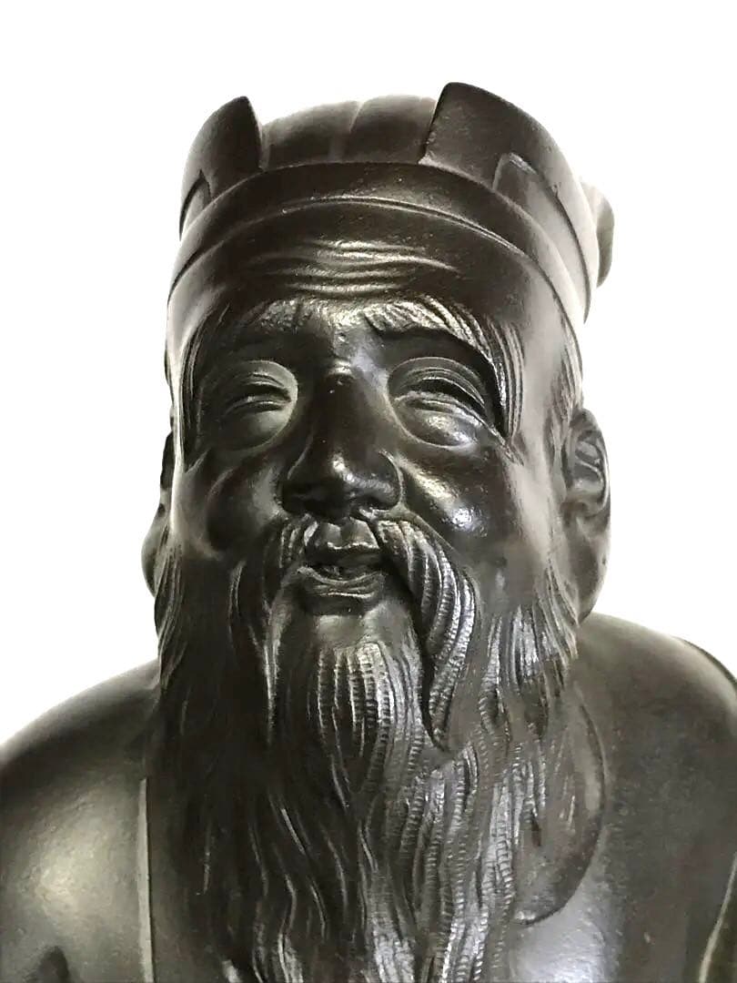 銅製 :鹿寿老人座像