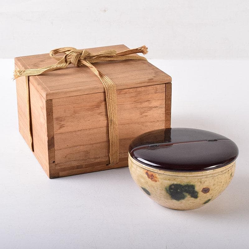 茶道具　瀬戸焼　黄瀬戸　茶入　蓋付　時代箱　C　R8088