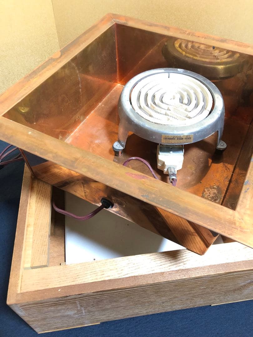 割引中❗️《レ》茶道具 桑色 磨入子 置炉 コード穴付 電熱器付 元箱　1f