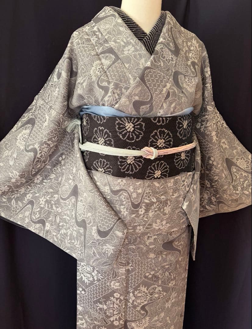 ★専用★ おまとめ【小紋】天目織　流水文　⚫︎【袋帯】