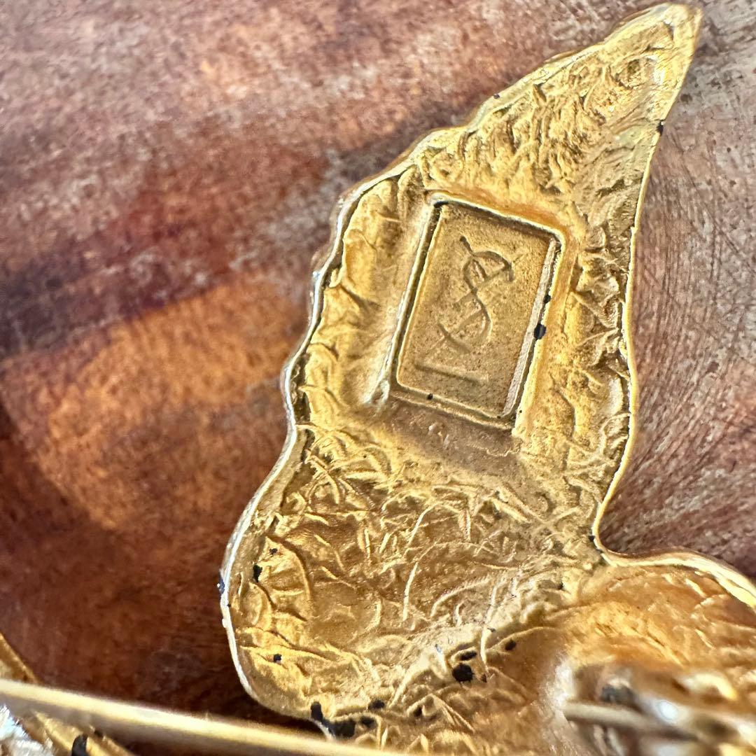 YSL イヴ・サンローラン　ゴールド 鳥　バード　ブローチ